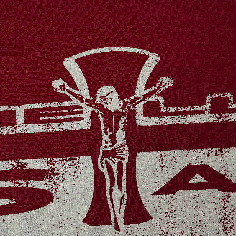 Hellstar Studios Jesus Emblem Short Sleeve Tee Shirt Blood Red