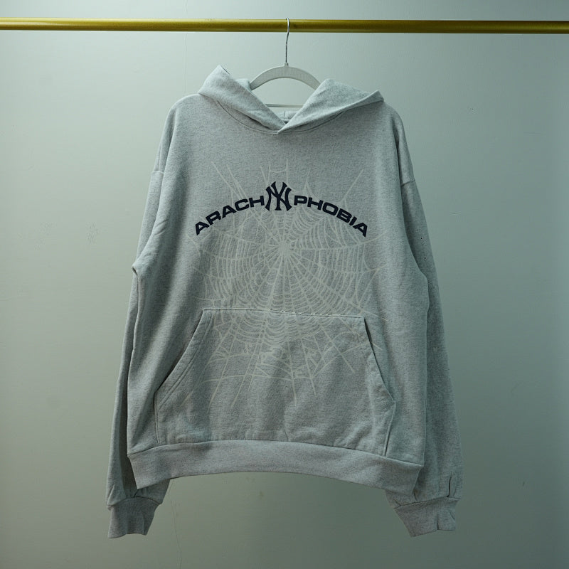 Sp5der Arach NY Phobia Hoodie Ash Grey