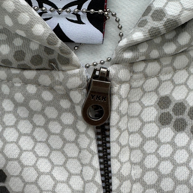 Mertra Serpentine Zip Hoodie - Light Grey