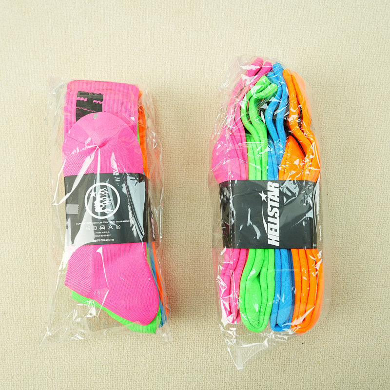 Hellstar Logo Socks (4 Pack) Neon