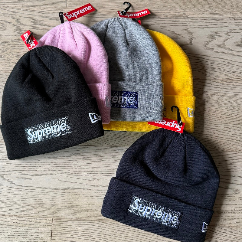 Supreme x New Era Bandana Box Logo Beanie v2