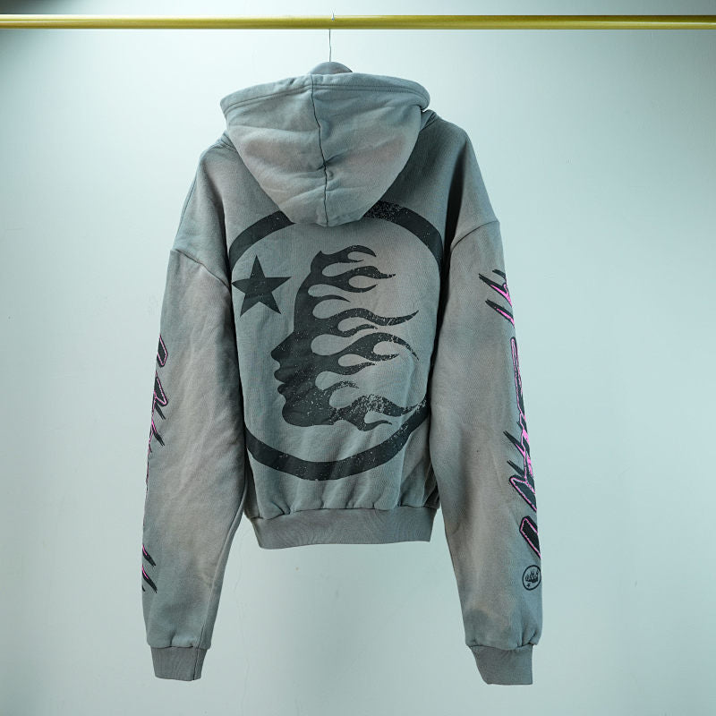 Hellstar Future Flame Hoodie Grey