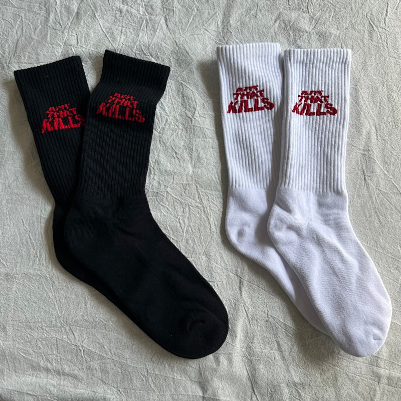 Art That Kills Crew Socks - Black/White