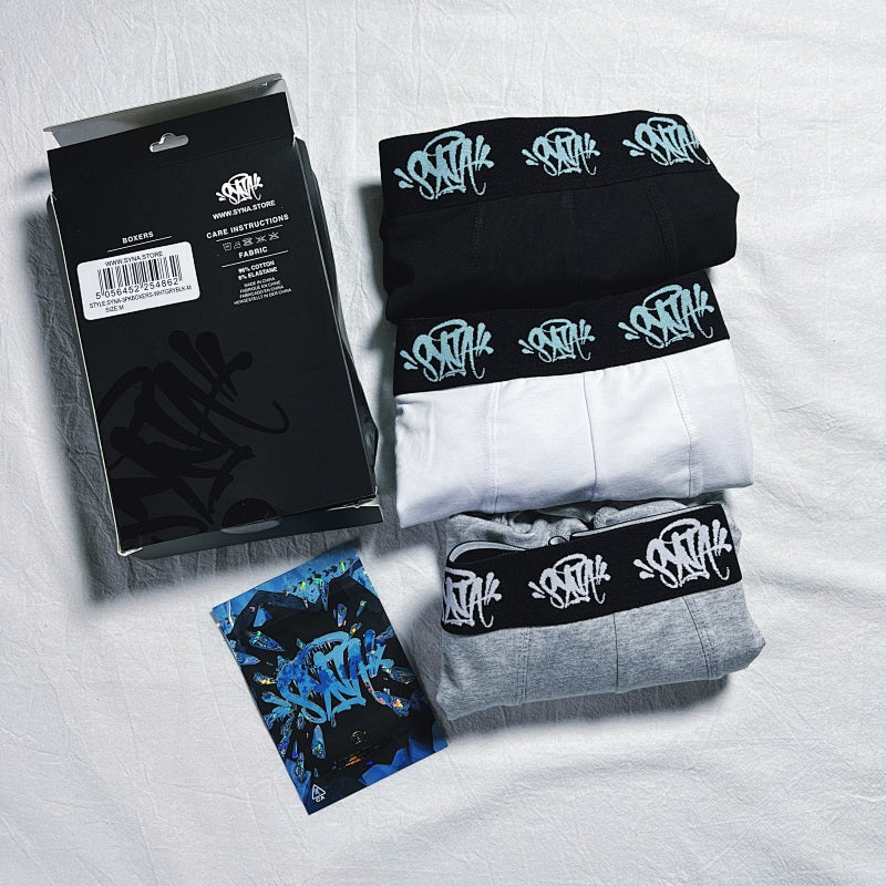 Syna Boxer Briefs 3-Pack - Black/White/Gray