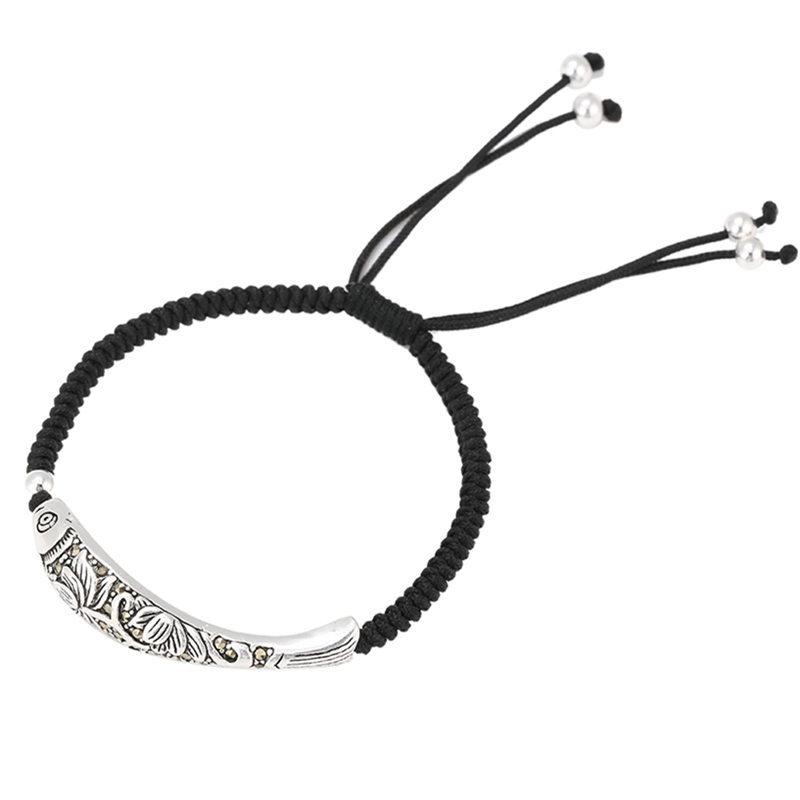 Feng Shui 925 Silver Koi Fish Rope Bracelet