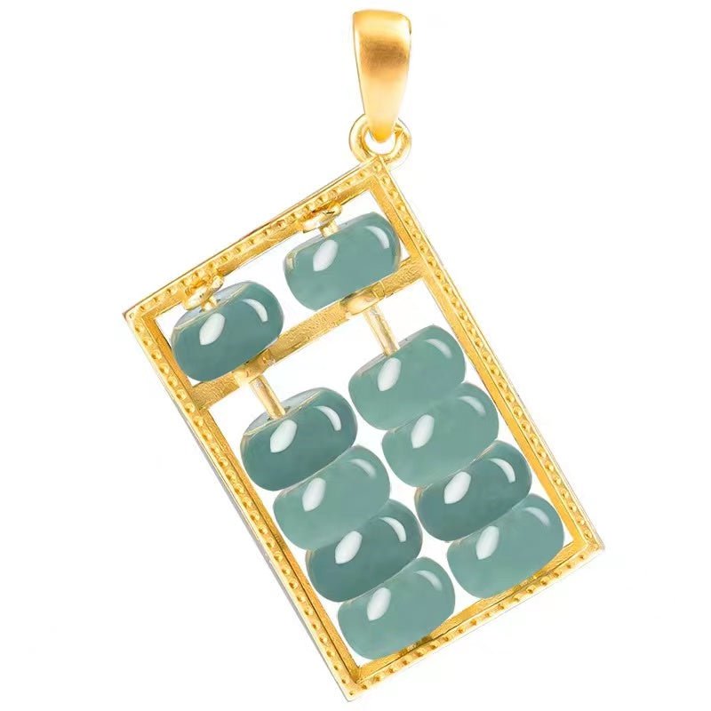 Feng Shui Abacus Jade Pendant Necklace