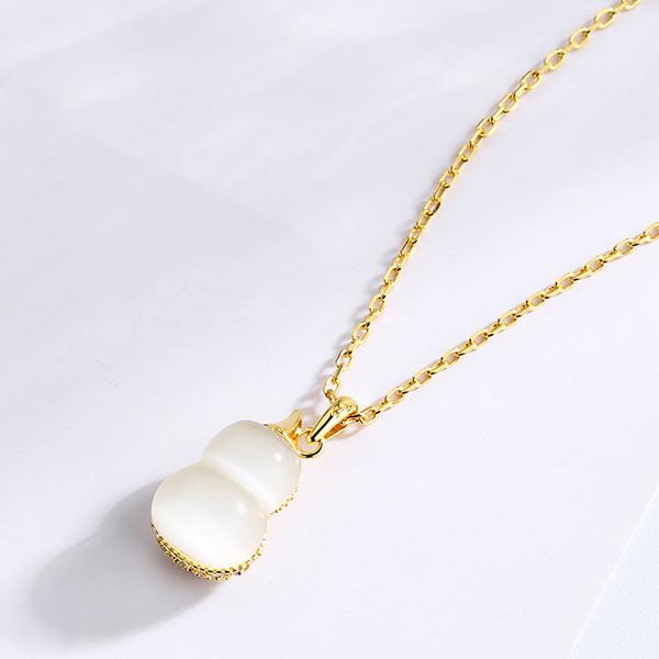 Feng Shui Calabash Moonstone Healing Pendant Necklace