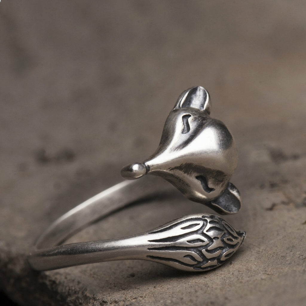 Feng Shui Fox Silver Protection Ring
