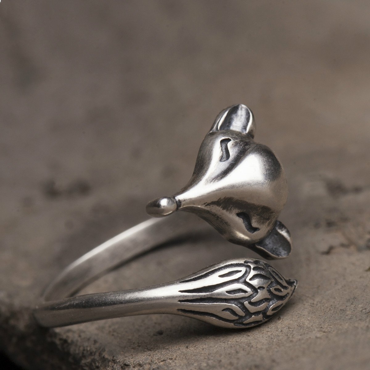 Feng Shui Fox Silver Protection Ring