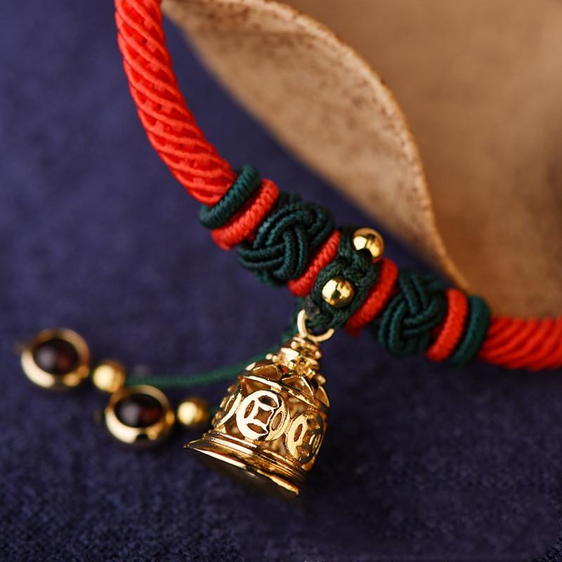 Feng Shui Gold Coin Red String Lucky Bracelet
