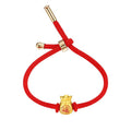 Gold-Plated Money Bag Red Cord Bracelet-Little Wishes