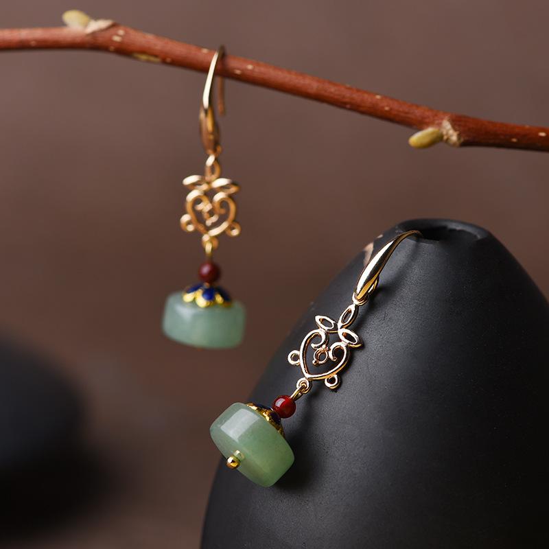 Feng Shui Green Jade Earring