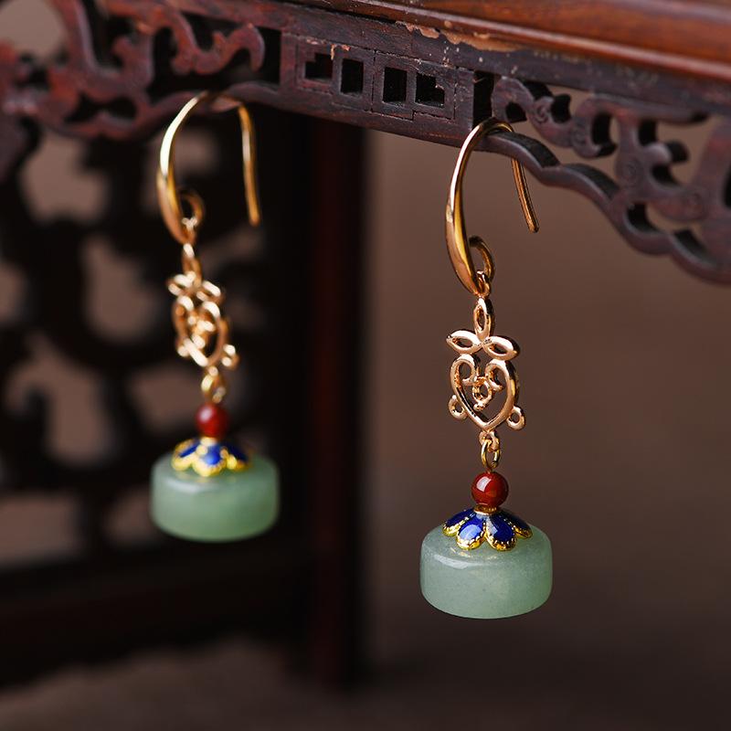 Feng Shui Green Jade Earring