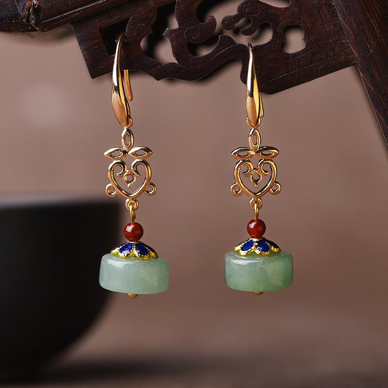 Feng Shui Green Jade Earring