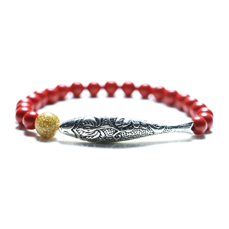 Feng Shui Koi Fish Cinnabar Beads Lucky Bracelet