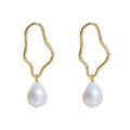 Feng Shui Pearl Drop Gold Earring