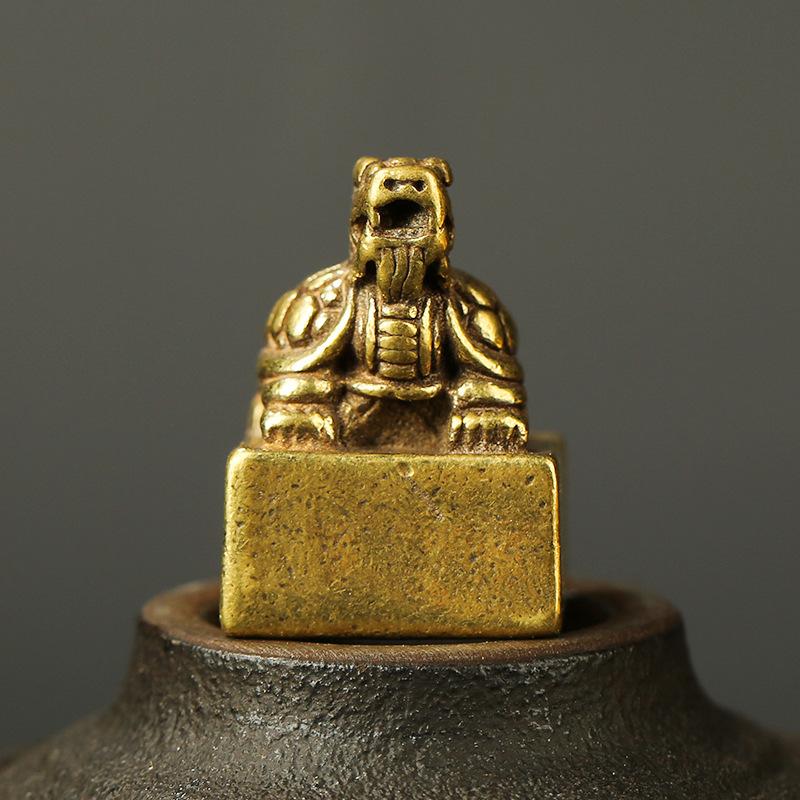 Feng Shui Turtle Lucky Brass Key Pendant