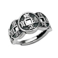 Feng Shui Wealth And Success Coins Silver Ring