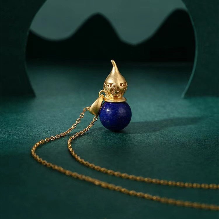 Fengshui Calabash Lapis Lazuli Pendant Necklace