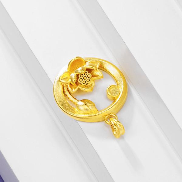 Fengshui Gold Lotus Lucky Pendant Necklace