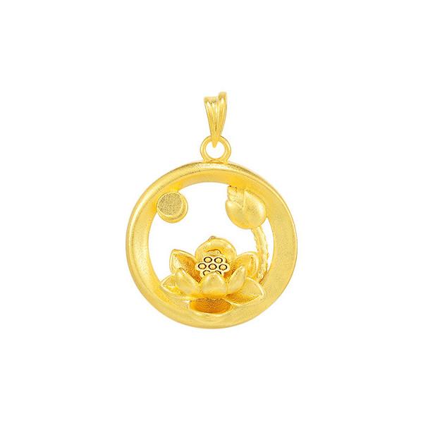 Fengshui Gold Lotus Lucky Pendant Necklace