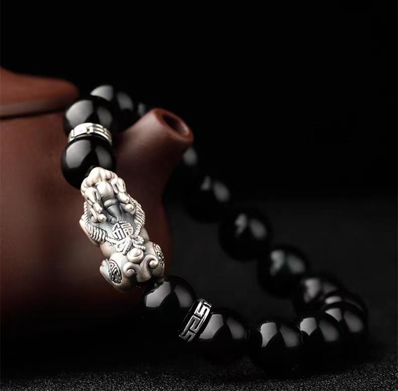 Fengshui Pixiu Obsidian Lucky Bracelet