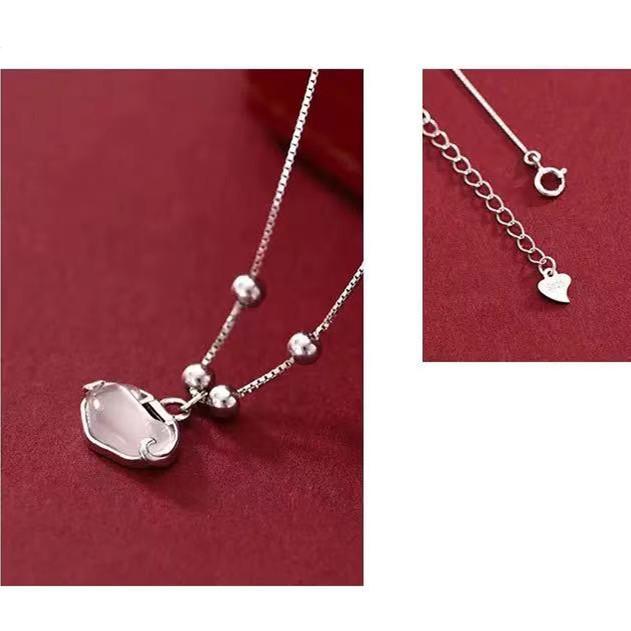 New Beginnings-Moonstone Feng Shui Lock Necklace