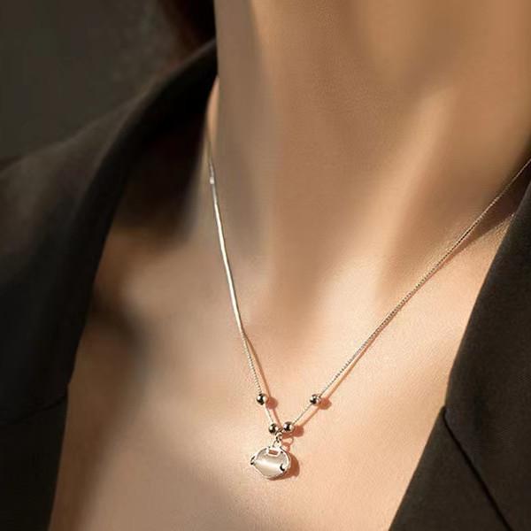 New Beginnings-Moonstone Feng Shui Lock Necklace