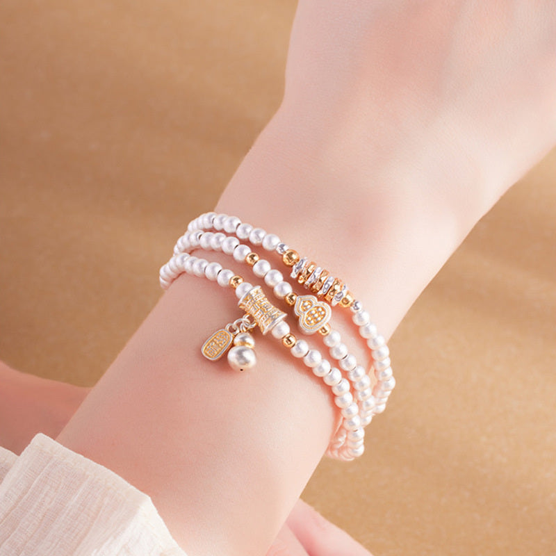 Fine Silver 999 Gourd Triple-Wrap Bracelet-Quiet Abundance