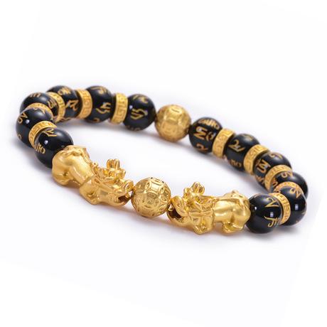 Fortune Giving Double Gold Pixiu Bracelet