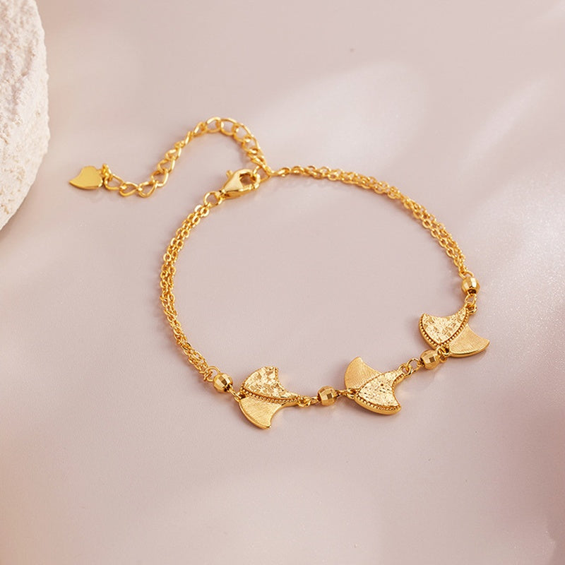 Sterling Silver Ginkgo Leaf Bracelet-Enduring Warmth