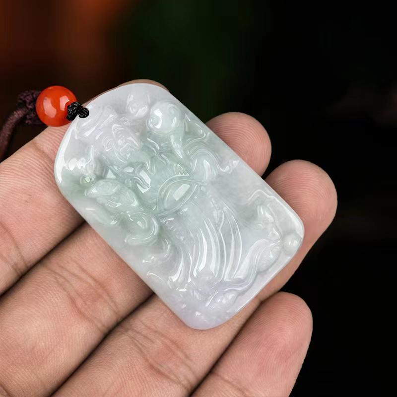God Of Wealth Grade A Jade Pendant