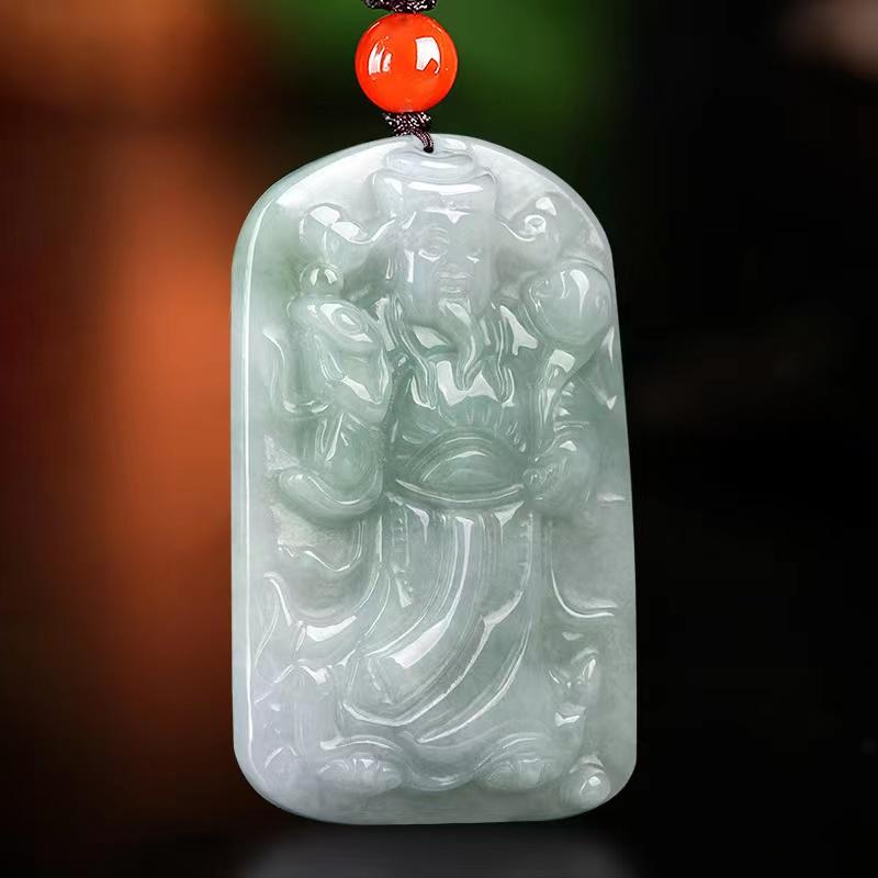 God Of Wealth Grade A Jade Pendant