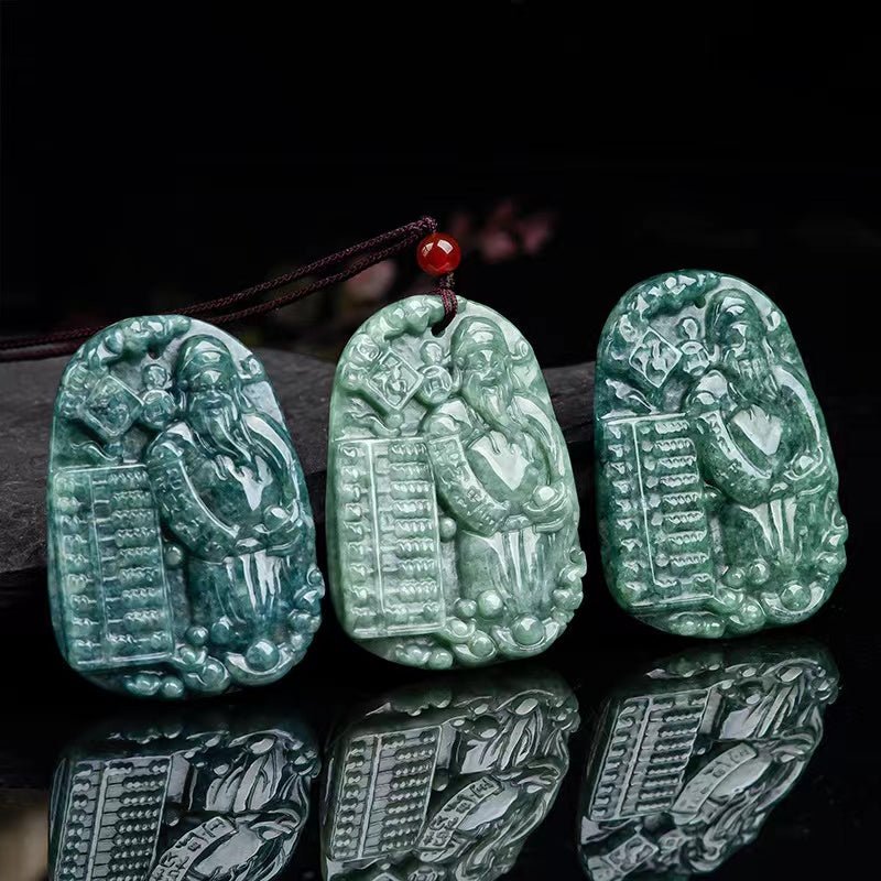 God Of Wealth Jade Pendant-Fengshui Abacus