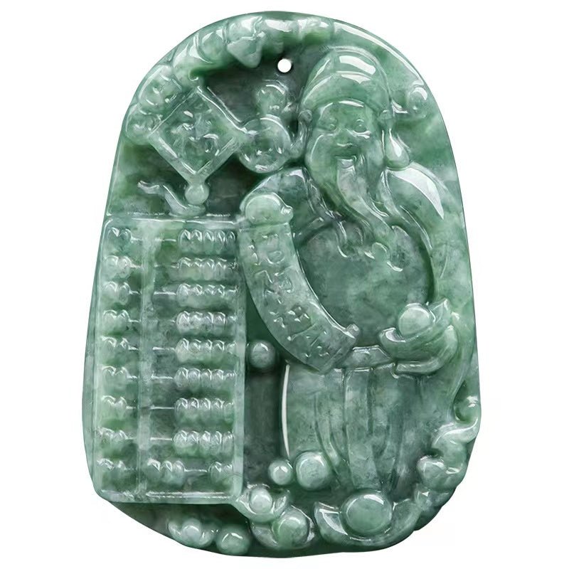 God Of Wealth Jade Pendant-Fengshui Abacus