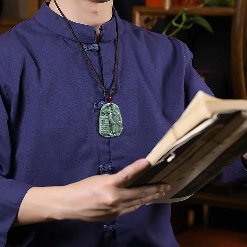 God Of Wealth Jade Pendant-Fengshui Abacus