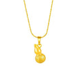 Gold Feng Shui Calabash Fortune Pendant Necklace