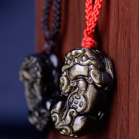 Gold Obsidian Pixiu Protection Pendant(Gold Sheen Obsidian)