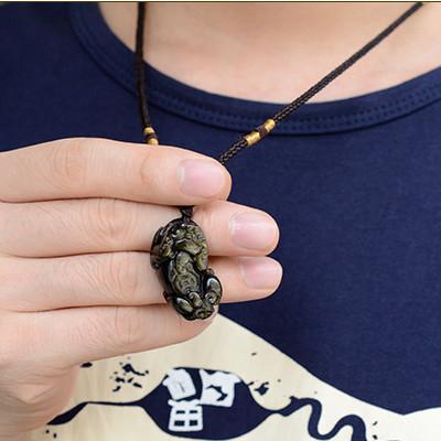 Gold Obsidian Pixiu Protection Pendant(Gold Sheen Obsidian)