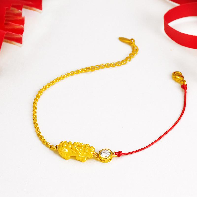 Gold Pi Xiu Diamond Wealth Feng Shui Bracelet