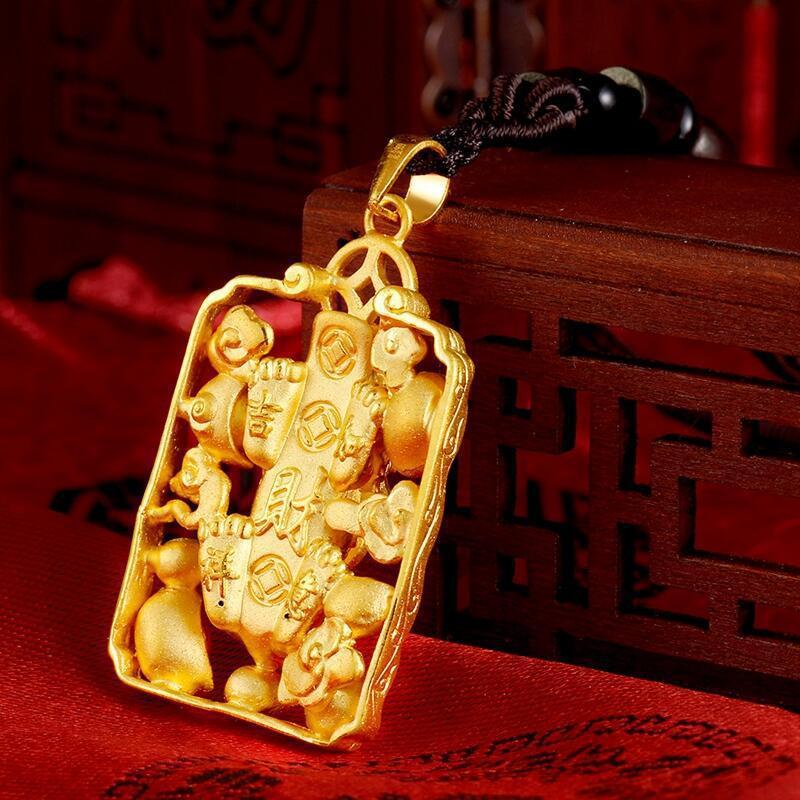 Gold Pixiu Feng Shui Coin Lucky Pendant