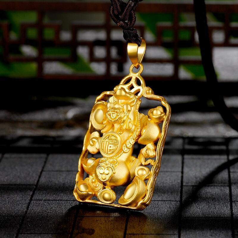 Gold Pixiu Feng Shui Coin Lucky Pendant