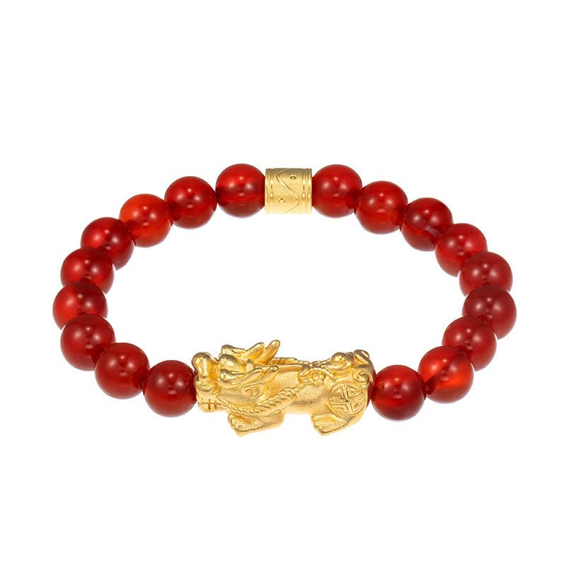 Gold Pixiu Obsidian Beads Feng Shui Wealth Bracelet 2021 New Edition