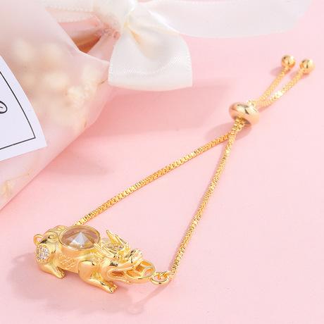 Gold Pixiu Rotatable Windmill Lucky Bracelet