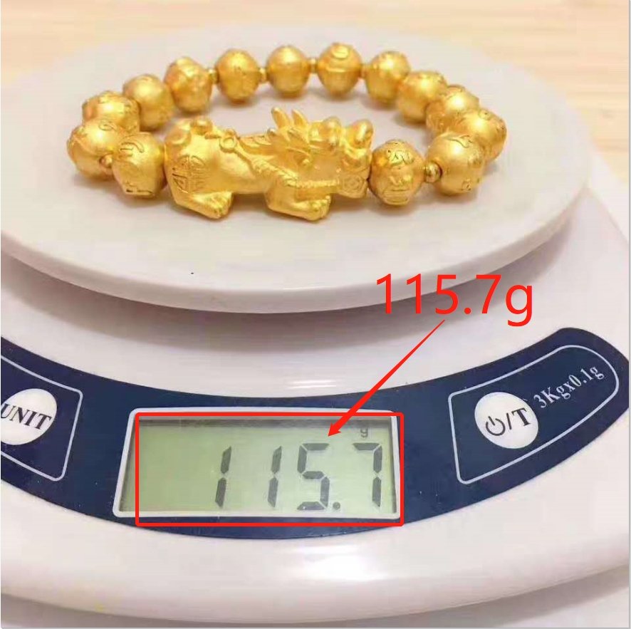 Golden Pixiu Wealth Mantra Bracelet
