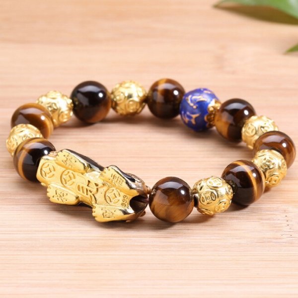 Tiger Eye Color Changing Pixiu Protection Bracelet