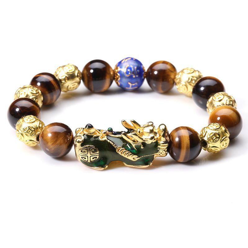 Tiger Eye Color Changing Pixiu Protection Bracelet
