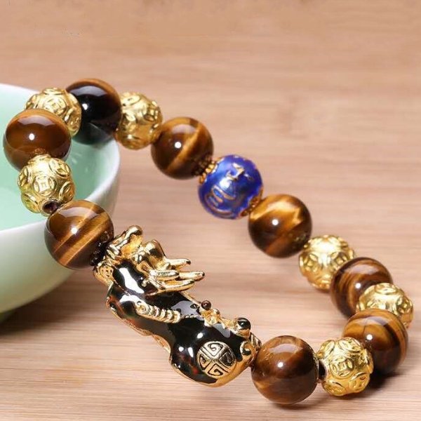 Tiger Eye Color Changing Pixiu Protection Bracelet