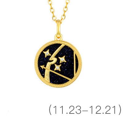 Gold Zodiac Sign 12 Constellation Lucky Amulet Pendants Necklace