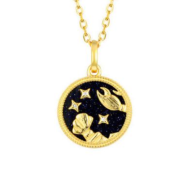 Gold Zodiac Sign 12 Constellation Lucky Amulet Pendants Necklace
